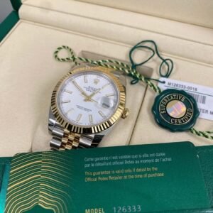 Rolex Steel & Yellow Gold Datejust 41 - 2025 - Fluted Bezel - White Index Dial - Jubilee Bracelet - 126333 *FULL SET*