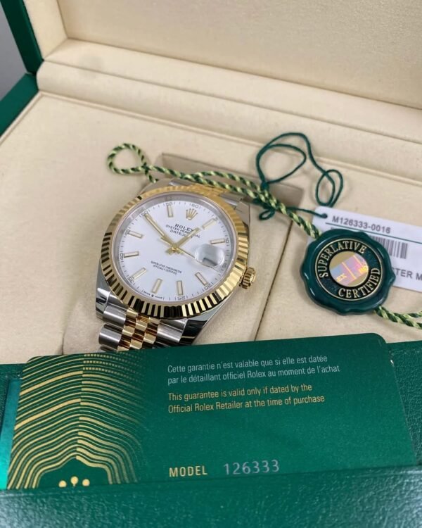 Rolex Steel & Yellow Gold Datejust 41 - 2025 - Fluted Bezel - White Index Dial - Jubilee Bracelet - 126333 *FULL SET*