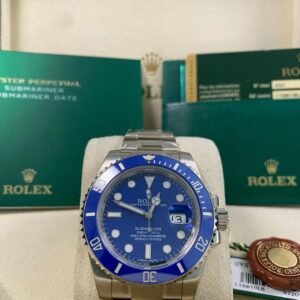 Rolex White Gold Submariner Date - “Smurf” - 116619LB *FULL STICKERS*