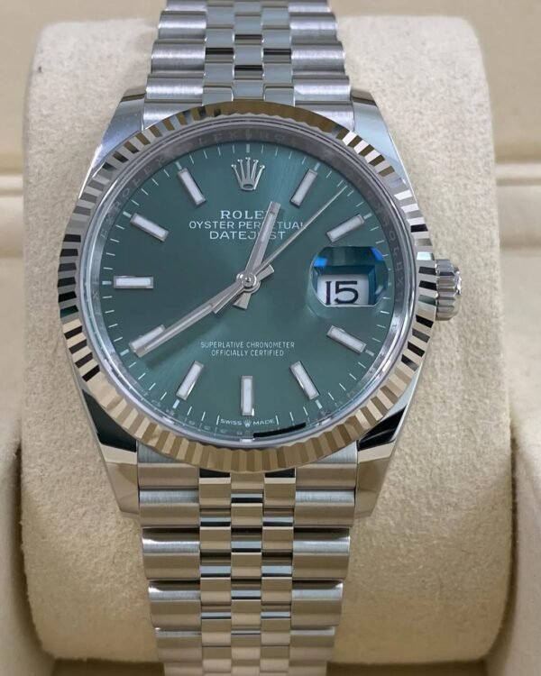 Rolex Steel Datejust 36 - 2025 - Fluted Bezel - Mint Green Dial - Jubilee Bracelet - 126234 *FULL SET* - Image 11