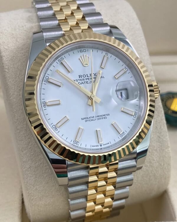 Rolex Steel & Yellow Gold Datejust 41 - 2025 - Fluted Bezel - White Index Dial - Jubilee Bracelet - 126333 *FULL SET* - Image 6