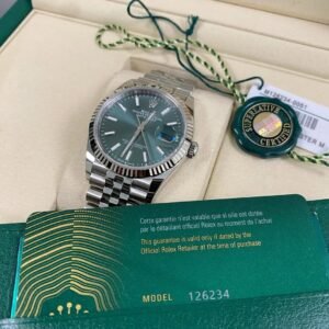 Rolex Steel Datejust 36 - 2025 - Fluted Bezel - Mint Green Dial - Jubilee Bracelet - 126234 *FULL SET*