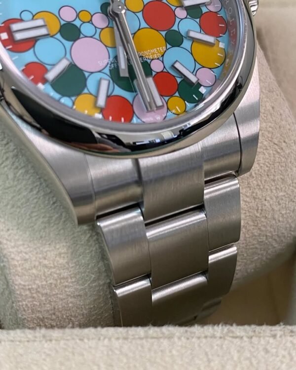 Rolex Oyster Perpetual 41 - 2023 - Domed Bezel - Turquoise Blue Celebration-Motif Dial - Oyster Bracelet - 124300 *FULL SET* - Image 14