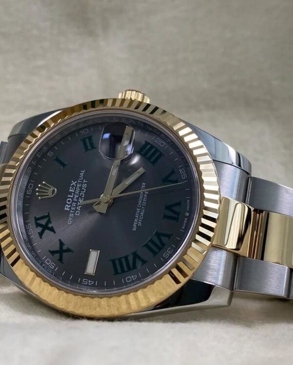 Rolex Steel & Yellow Gold Datejust 41 - 2022 - Fluted Bezel - “Wimbledon” Dial - Oyster Bracelet - 126333 *FULL SET* - Image 6