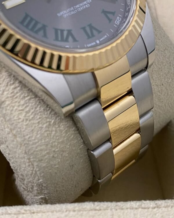 Rolex Steel & Yellow Gold Datejust 41 - 2022 - Fluted Bezel - “Wimbledon” Dial - Oyster Bracelet - 126333 *FULL SET* - Image 5