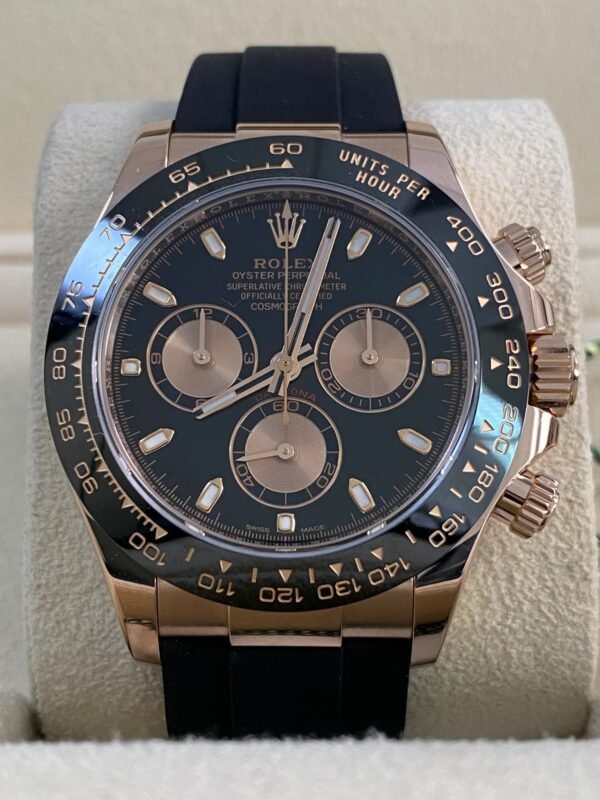 Rolex Everose Gold Cosmograph Daytona - 2019- Black Dial - Oysterflex - 116515LN *FULL SET - Image 3