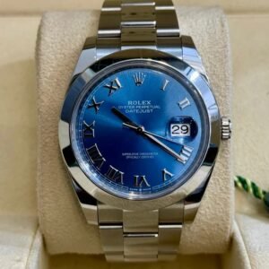 Rolex DateJust 41 Blue Azzurro Dial. Full set from 2020. Ref. 126300