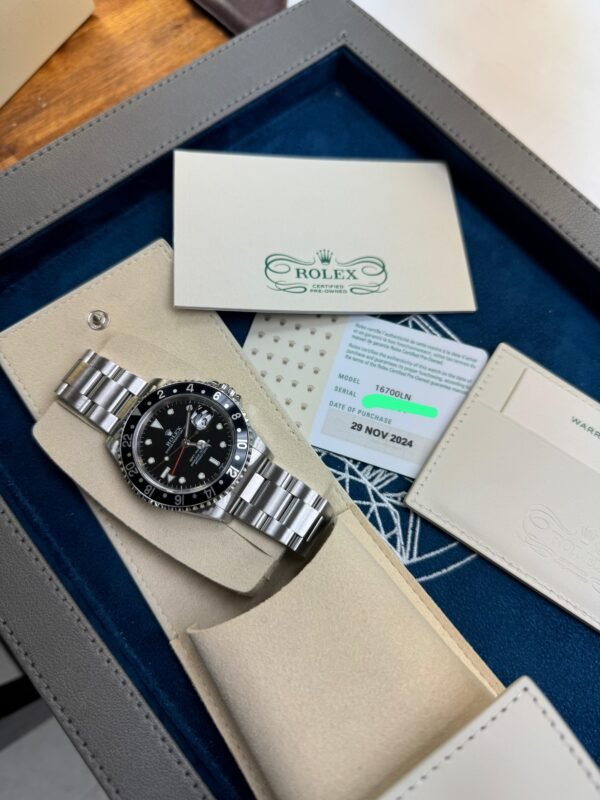 Rolex GMT-Master ref. 16700LN. Full CPO set from 2024.